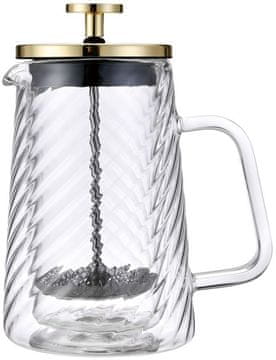slomart Kavni/čajni lonec s tlačilko, steklo, 0,35 L, KLAUSBERG