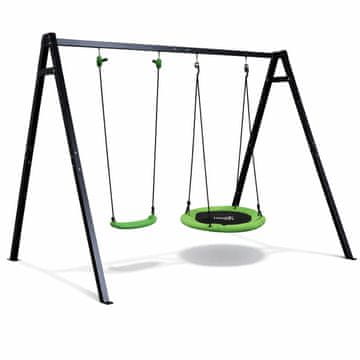 slomart LEAN SPORT vrtna gugalnica Bocianie Gniazdo 2v1, črn okvir 260x173 cm