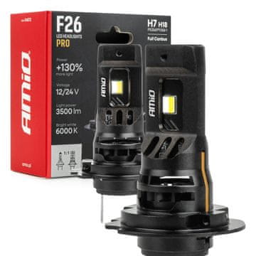 slomart LED avtomobilske žarnice AMiO F26 Pro LumiTec +130% H7/H18 Canbus