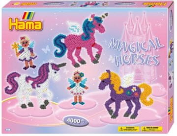slomart Hama darilni set - magični konji, 4000 koralikov