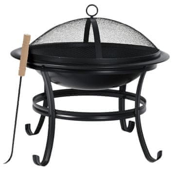 slomart Klausberg KB-2030 vrtno ognjišče s pokerjem in žarom, 54,5 cm, črno