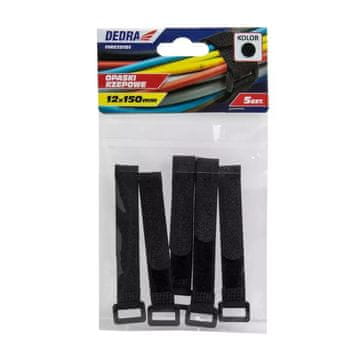 slomart Dedra vezice za kable Velcro črne 12x150mm (5 kosov)
