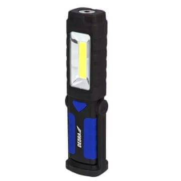slomart Ročna LED svetilka Dedra 3W COB + 1W LED, 200lm, s stojalom, z baterijami