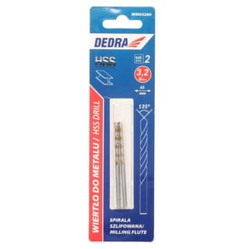 slomart Dedra Wiertło za kovino HSS 4341, 135, 3,2x65mm, 2 kos