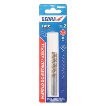 slomart Dedra Wiertło za kovino HSS 4341, 135, 4,5x80mm, 2 kos