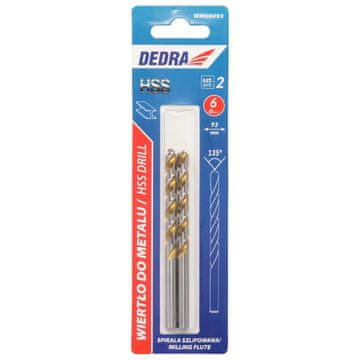 slomart Dedra Wiertło za kovino HSS 4341, 135, 6x93mm, 2 kos