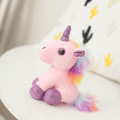 slomart Plišasti obesek za ključe, enorožec, roza, 12 cm