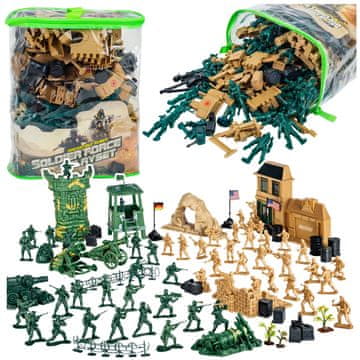 slomart Vojaška baza, vojaške figure, vozila, velik vojaški set 400 kosov