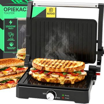 slomart RTO Grill za sendviče Panini, zložljiv, XXL, 1500W, OR1332