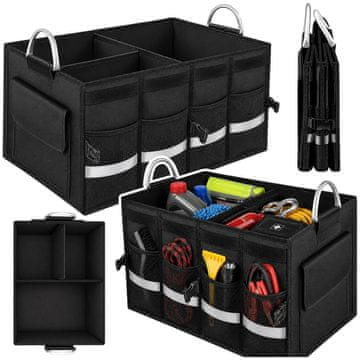 slomart Velik avtomobilski organizator LEAN, zložljiv, 50L, črn
