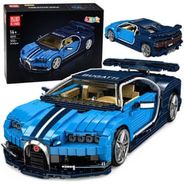 slomart LEAN TOYS Kocke Konstrukcijske Športni Avto Bugatti, Modri, 1212 el.
