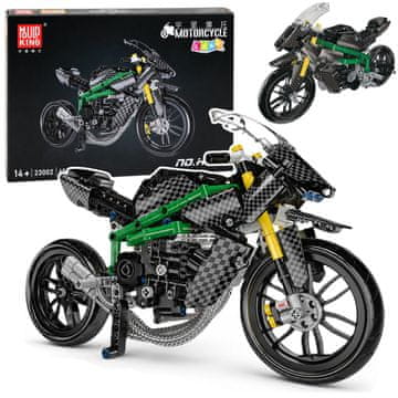 slomart LEAN TOYS Gradbeni bloki: Dirkaški motor, črn, 656 el.