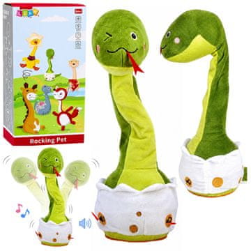 slomart LEAN TOYS Plišani Gugalni kačji glas, zelena