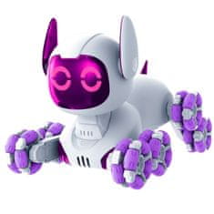slomart LEAN TOYS robot pes TOOBY, daljinsko voden, RC, 360, luči, zvok, belo-vijoličen