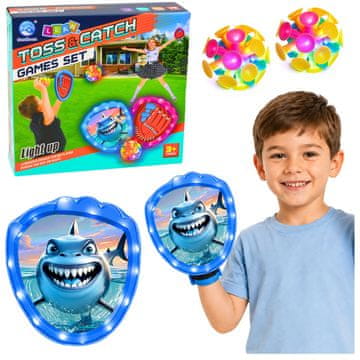 slomart Igra Lean Toys paletke Shark LED - lovljenje žogic, za otroke