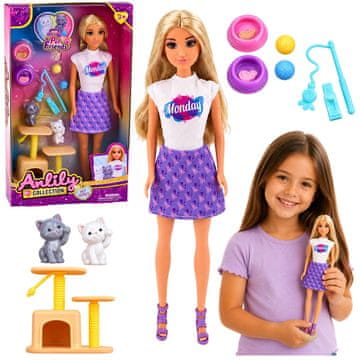 slomart LEAN TOYS Lutka Anlily z mucki in dodatki