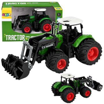 slomart Traktor kmetijski LEAN TOYS 1:24 z čelnim nakladačem, zelena