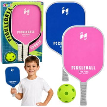slomart Set za pickleball LEAN TOYS, paletke in žogica, roza-modri
