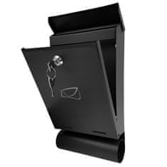 slomart Poštni nabiralnik LEAN - Črn, Pocinkano jeklo, z odprtino za časopis, 32,5x22,5x9,5cm