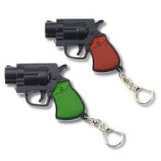 slomart Mini pištola rewolwer obesek za ključe LED laser 6,5 cm LEAN TOYS