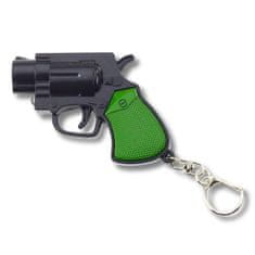 slomart Mini pištola rewolwer obesek za ključe LED laser 6,5 cm LEAN TOYS