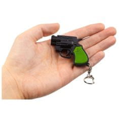 slomart Mini pištola rewolwer obesek za ključe LED laser 6,5 cm LEAN TOYS