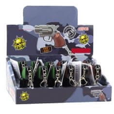 slomart Mini pištola rewolwer obesek za ključe LED laser 6,5 cm LEAN TOYS