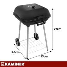 slomart Kaminer vrtni žar s pokrovom 53x77x46cm, ogljni