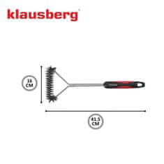 slomart Krtača za čiščenje žara Klausberg KB-7898, nerjavno jeklo, plastičen ročaj