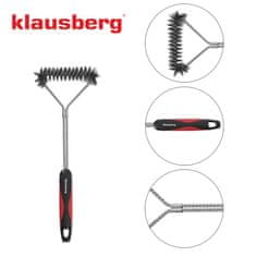 slomart Krtača za čiščenje žara Klausberg KB-7898, nerjavno jeklo, plastičen ročaj