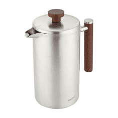slomart KING Hoff French press, 1l, dvojna stena, leseni ročaj