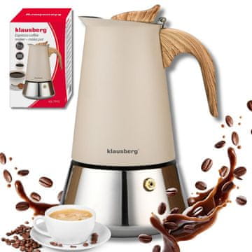 KLAUSBERG Indukcijski kavni aparat KB-7997 iz jekla, 600 ml za 12 skodelic