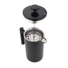 slomart KING Hoff French press, 1l, mat črn, leseni ročaj