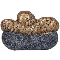GARDEN LINE CEMENTNI nagrobni lonec, sivo srce Z ANGELOM, DEKORACIJA za grob, OBLOGA 16x17,5x11 cm