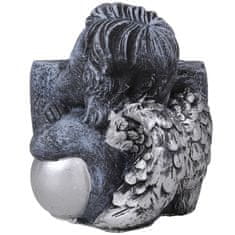 GARDEN LINE CEMENTNA nagrobna posoda, siva Z ANGELOM, DEKORACIJA za grob, OVOJ 24,5x14x15 cm