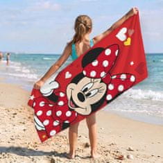 Disney Miška Minnie Rdeča, HITRO SUŠEČA brisača za plažo, kopalna brisača, 100% BOMBAŽ 70x140 cm OEKO-TEX