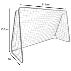 Trizand mreža za nogometni gol, 213x150x90 cm, bela