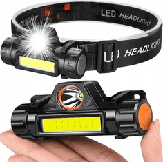 Verkgroup naglavna polnilna LED svetilka, COB + XPE, 4-v-1