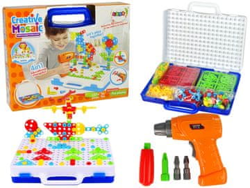 slomart LEAN TOYS Kreativna mozaik sestavljanka s 4 v 1 vijačnikom, 237 delov