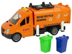 shumee Zvočni učinki trenja pogona smetarskega tovornjaka oranžni