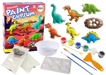 slomart LEAN TOYS Komplet za ustvarjanje: Odlitki iz mavca, barve, dinozavri