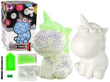 slomart LEAN TOYS Ustvarjalni set: Enorožec z diamanti in kristali (zelena)