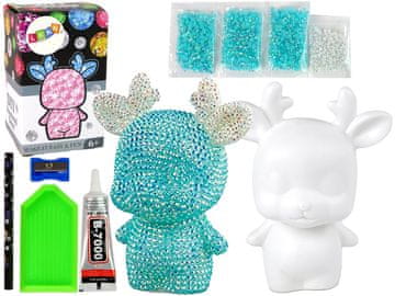 slomart LEAN TOYS Ustvarjalni set: Jelenček z diamanti in kristali (modra)