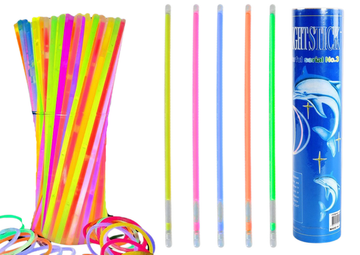 slomart LEAN TOYS Fluorescenčne zapestnice, 100 kosov, več barv, svetleče v temi
