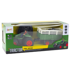 shumee RC kmetijski traktor na daljinsko upravljanje s prikolico in vilicami, dvojna kolesa
