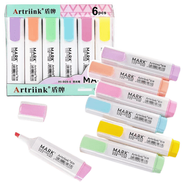 slomart Set 6 pastelnih flomastrov/označevalnikov za šolo in pisarno