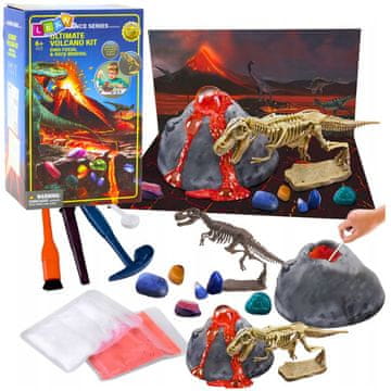 slomart LEAN TOYS Izobraževalni set - Eksplozivni vulkan z dinozavrovi