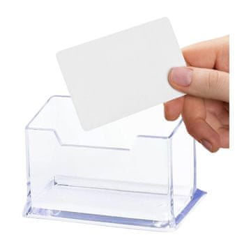 slomart LEAN prozoren plastični držalo za vizitke, 11 cm
