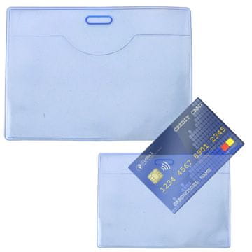 slomart LEAN etui za izkaznice, vodoravni, prožen, moder, 20 kosov