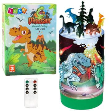 slomart Kreativni set, dinozavri v kozarcu, diamanti, nočna lučka, daljinski upravljalnik, DIY, Lean Toys
